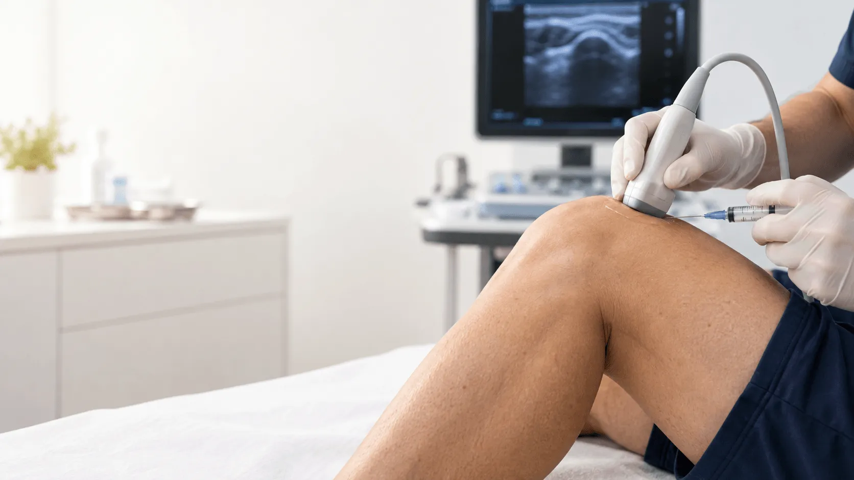 Infiltración de rodilla guiada por ultrasonido